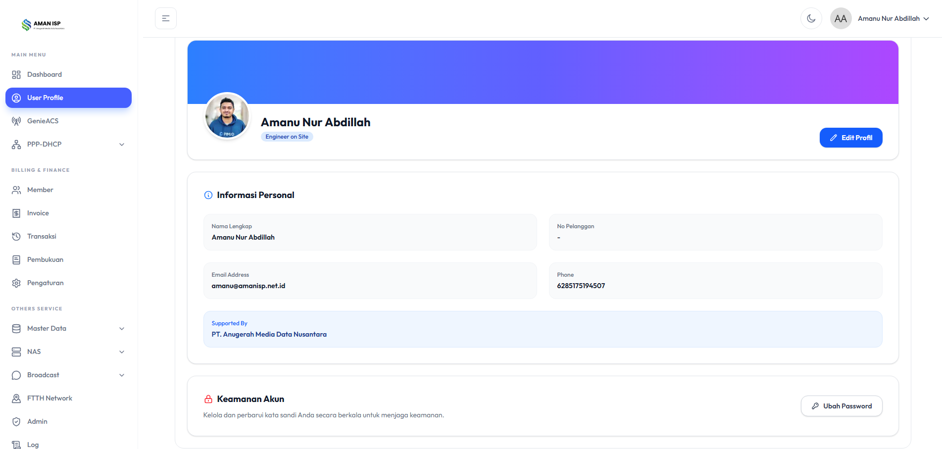 Halaman User Profile